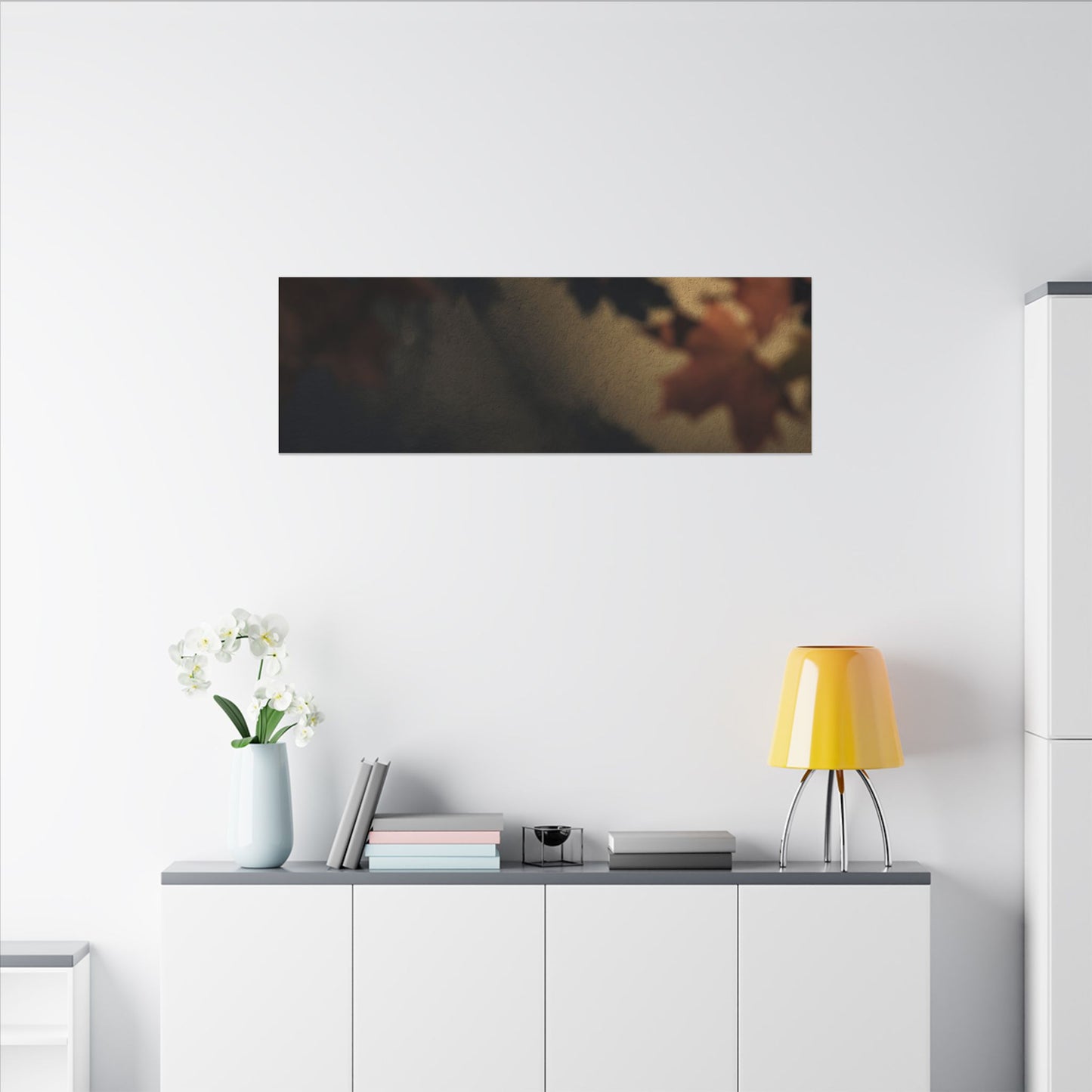 Shadow Play Canvas Art | Autumn Dark Japandi Moody Minimal Art