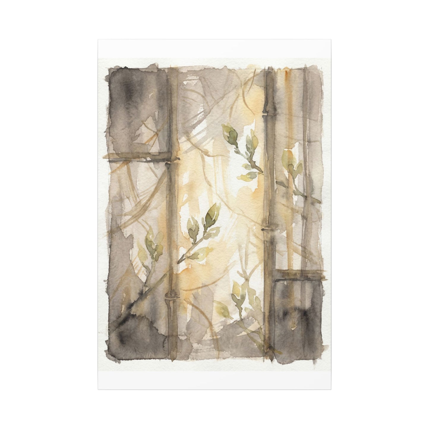 Shoji Screen Spring Canvas Art | Japandi Cozy Design