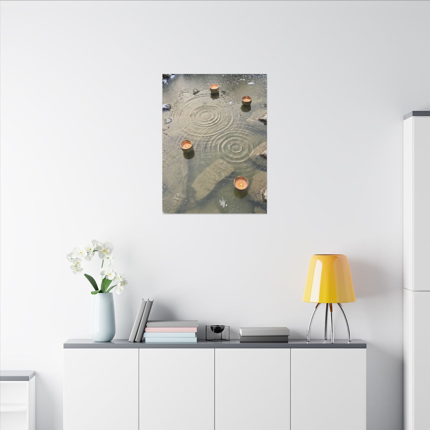 Water Ripple Canvas Art | Winter Japandi Japanese Pattern Art
