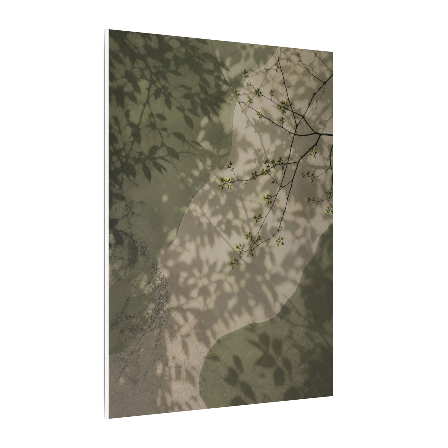 Neutral Shadow Play Canvas Art - Japanese Pattern Japandi