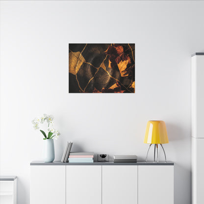 Resilient Shadow Play Canvas Art - Crackle Gold Kintsugi