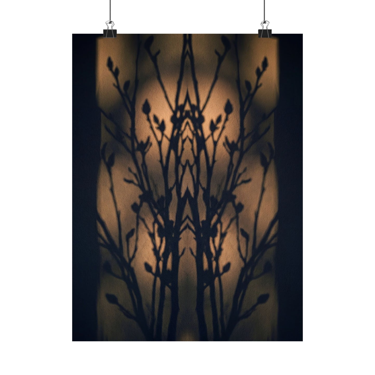 Golden Hour Shadow Play Wall Art Print - Dark Japandi Seijaku
