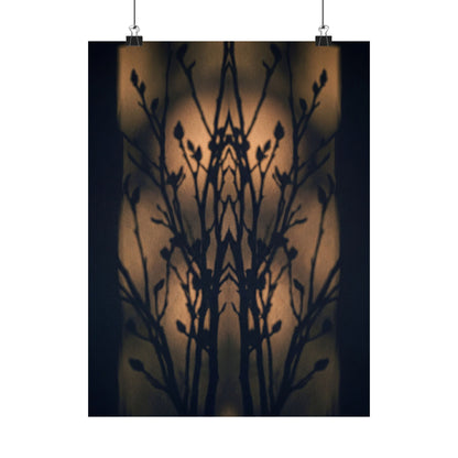 Golden Hour Shadow Play Wall Art Print - Dark Japandi Seijaku