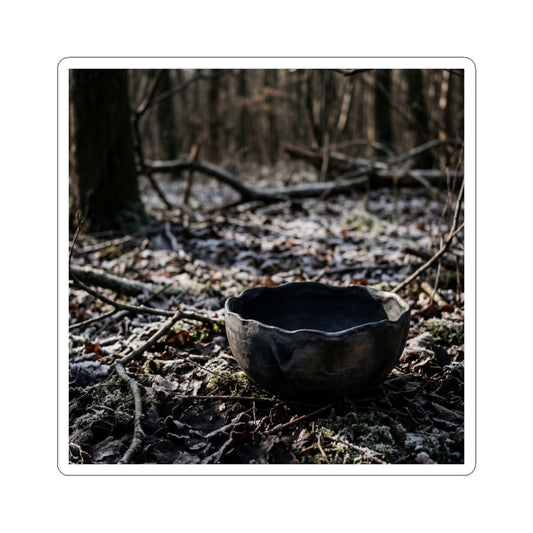 Ceramic Bowl Shadow Zen Sticker | Atmospheric Dark Japandi Art Art Print