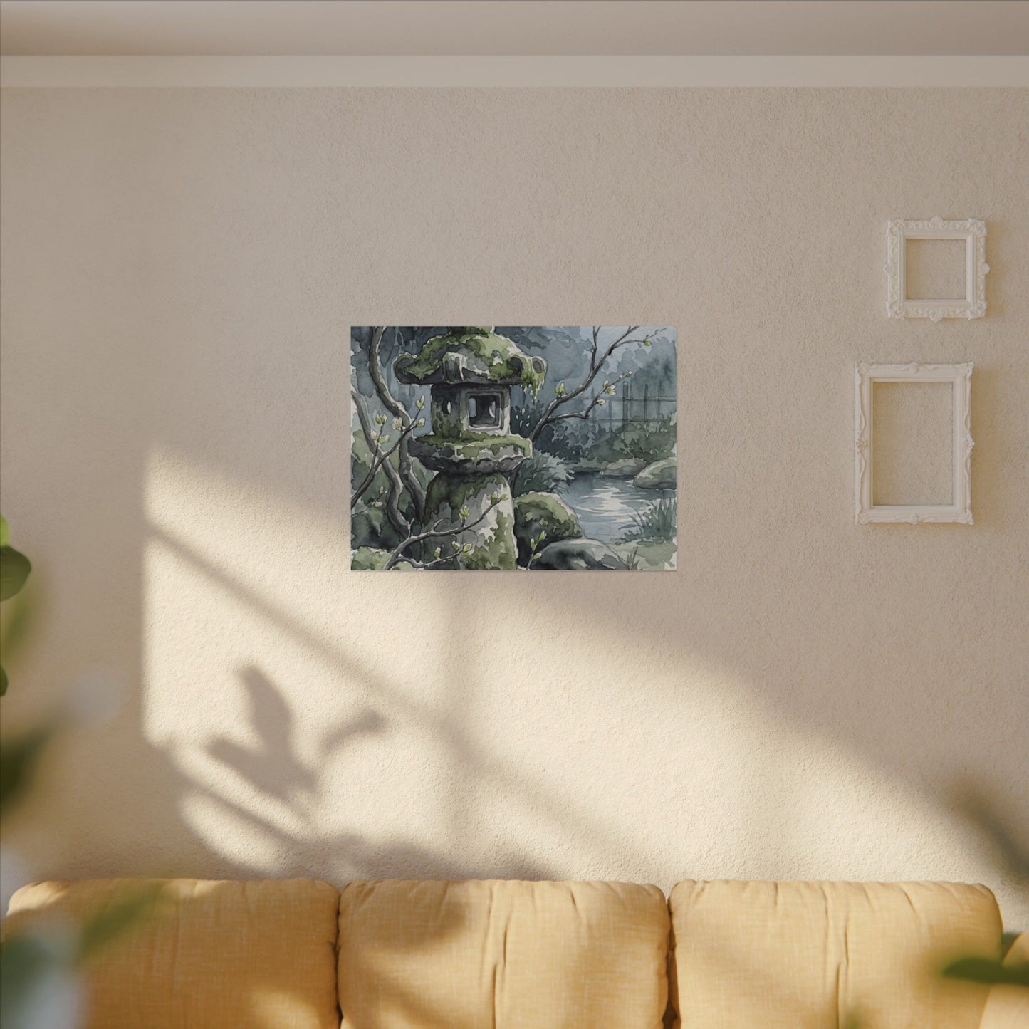 Moonlight Stone Lantern Canvas Art - Japandi Seijaku