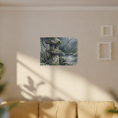 Moonlight Stone Lantern Canvas Art - Japandi Seijaku