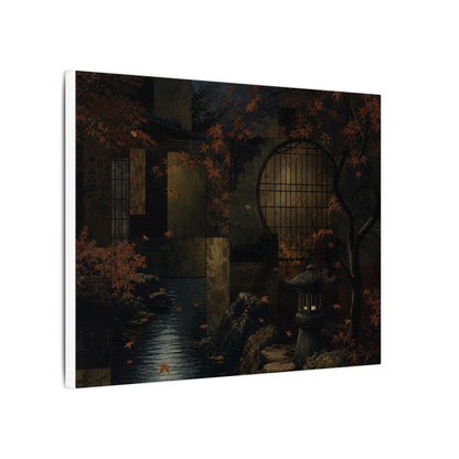 Moonlight Moonlit Garden Canvas Art - Dark Japandi Shibui
