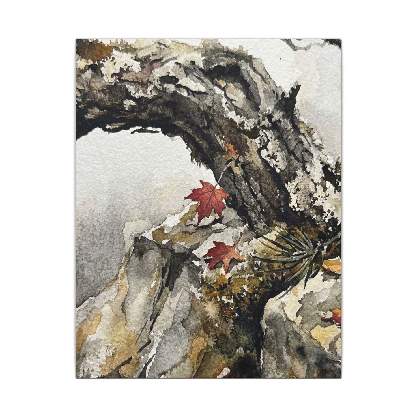 Pine Tree Autumn Canvas Art | Japandi Earthy Design
