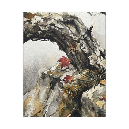 Pine Tree Autumn Canvas Art | Japandi Earthy Design