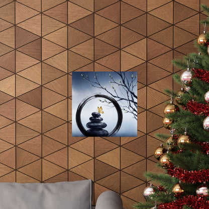 Zen River Stones in Dawn | Enso Wall Art Print