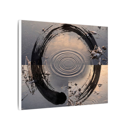 Winter Water Ripple Enso Canvas Art | Tranquil Decor