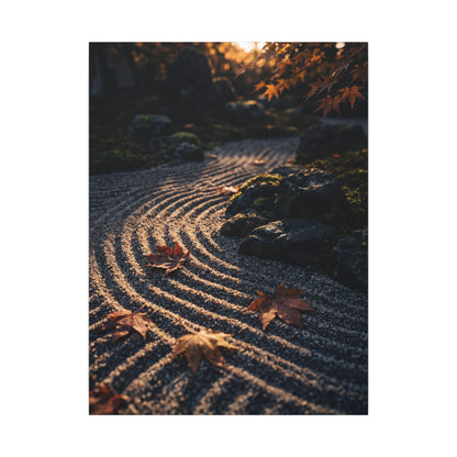 Rock Garden Moody Minimal Canvas Art | Bold Dark Japandi Art