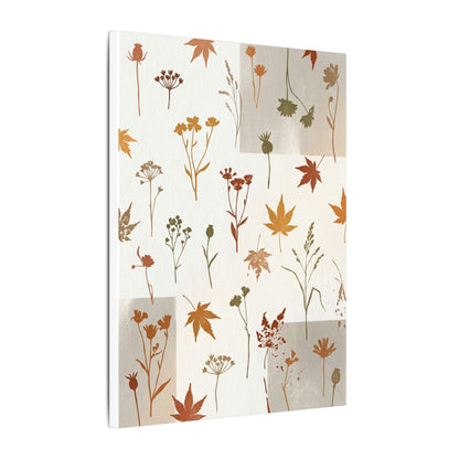 Autumn Dried Flowers Japanese Pattern Canvas Art | Elegant Decor