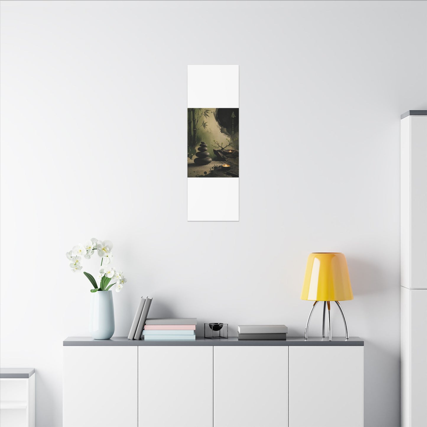 River Stones Spring Canvas Art | Zen Contemplative Design