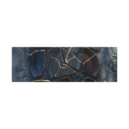 Dark Japandi Broken Pottery in Dappled | Shadow Zen Canvas Art