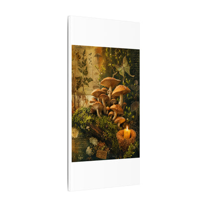Spring Wild Mushrooms Herbarium Canvas Art | Earthy Decor