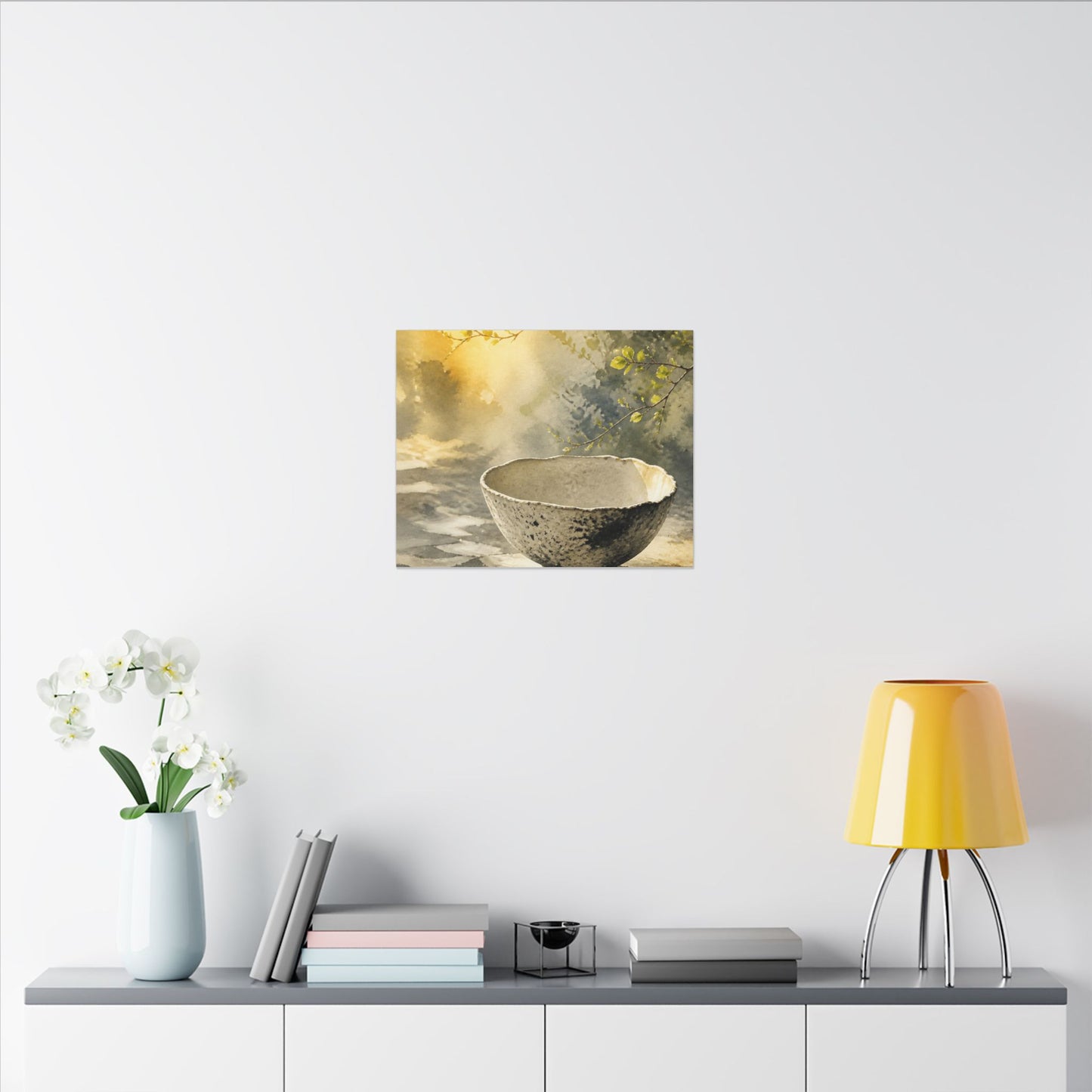 Cozy Ceramic Bowl Canvas Art - Watercolor Japandi