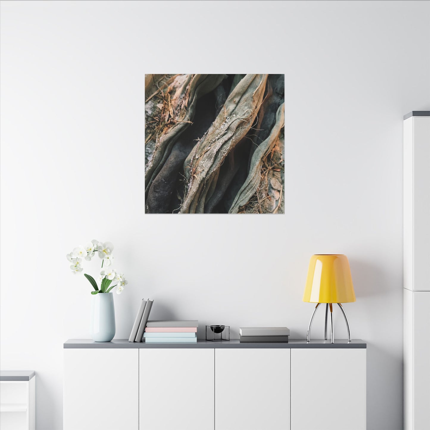 Silk Drape Winter Canvas Art | Japandi Cozy Design