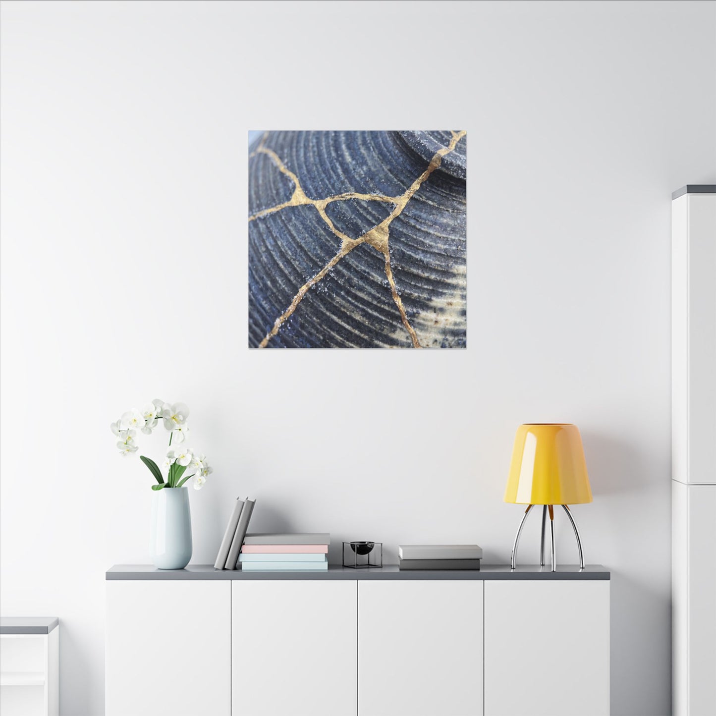 Shibui Water Ripple Canvas Art - Kintsugi Gold Repair