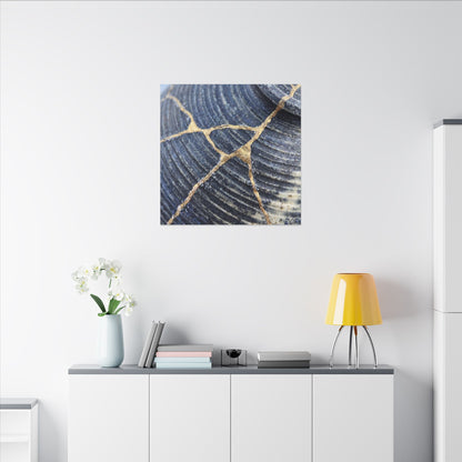 Shibui Water Ripple Canvas Art - Kintsugi Gold Repair