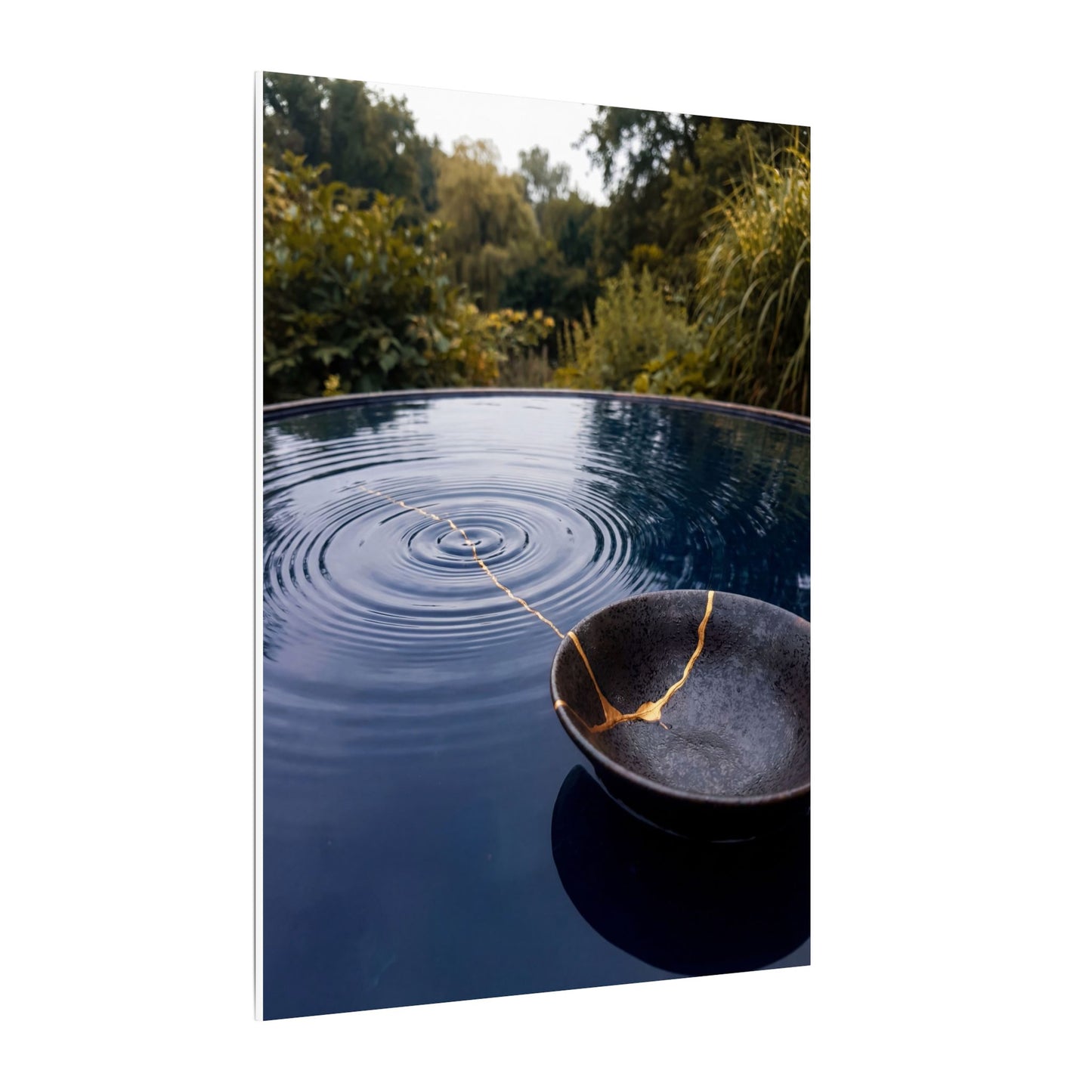 Kintsugi Water Ripple in Overcast | Broken Beauty Canvas Art