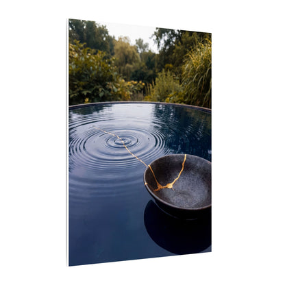 Kintsugi Water Ripple in Overcast | Broken Beauty Canvas Art