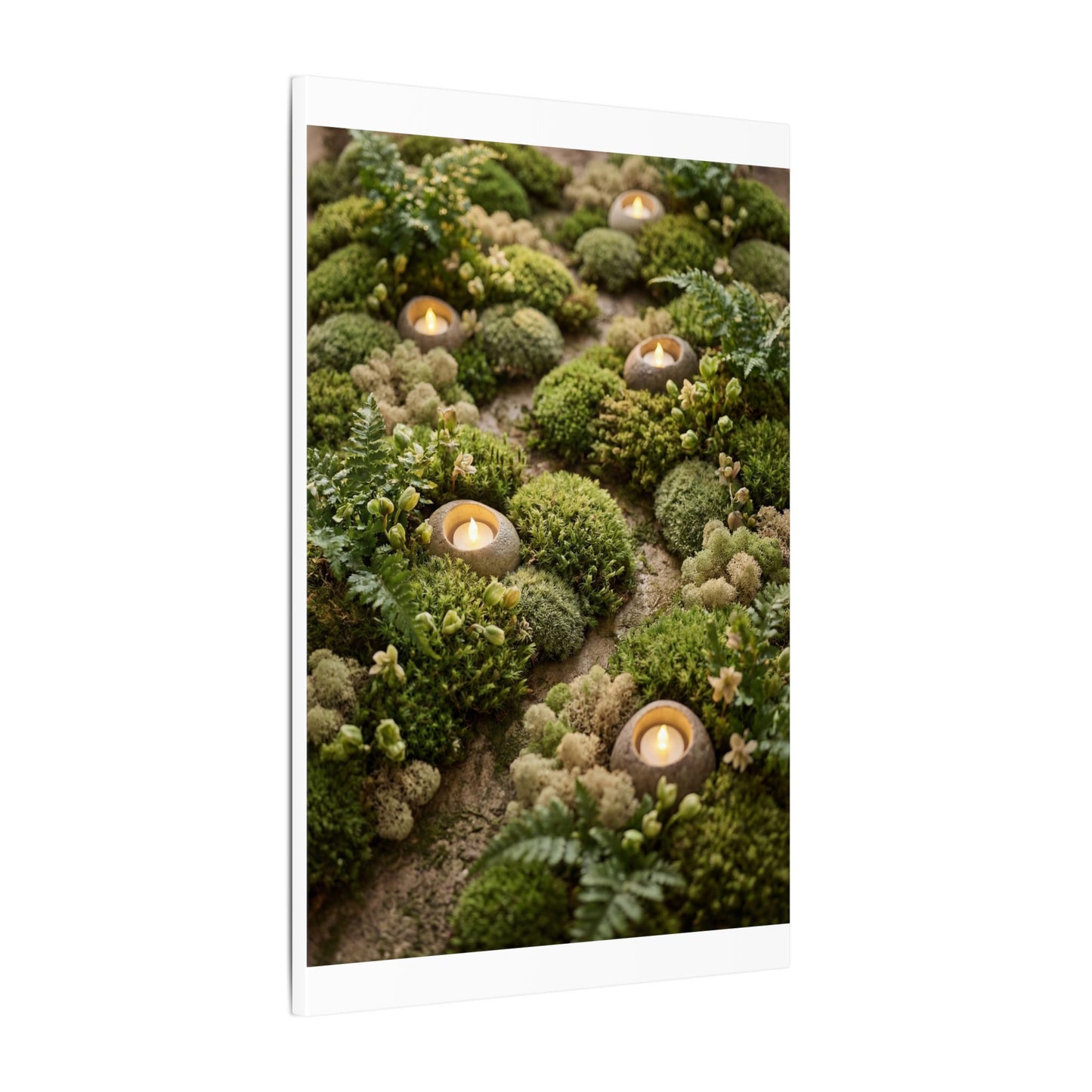 Moss Close Up Japanese Pattern Canvas Art | Neutral Japandi Art
