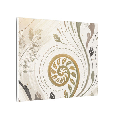 Japandi Fern Unfurling in Golden Hour | Japanese Pattern Canvas Art