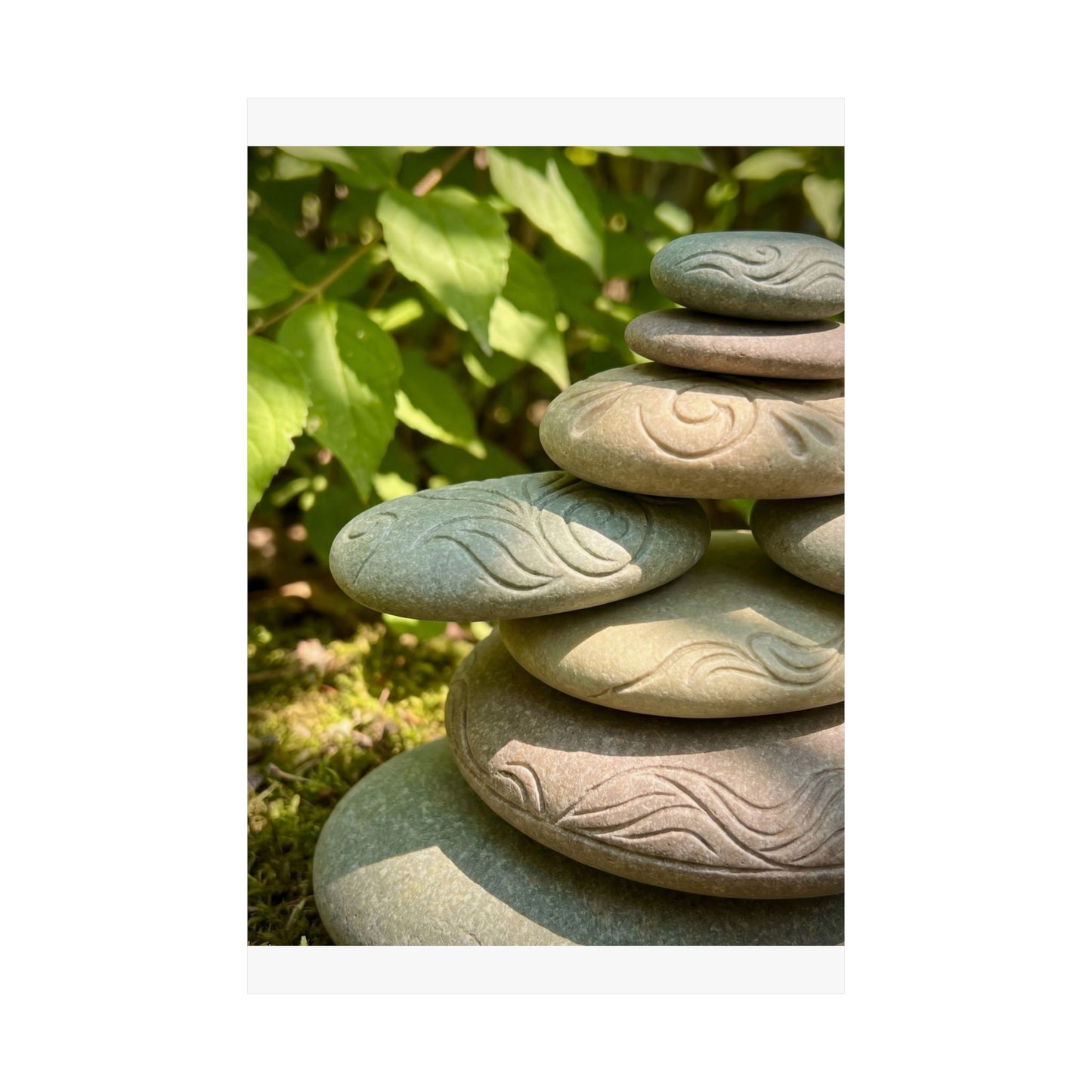 Dappled River Stones Wall Art Print - Japandi Fukinsei