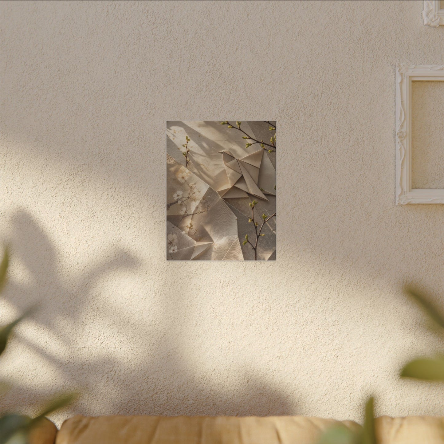 Golden Hour Paper Fold Canvas Art - Japandi Fukinsei
