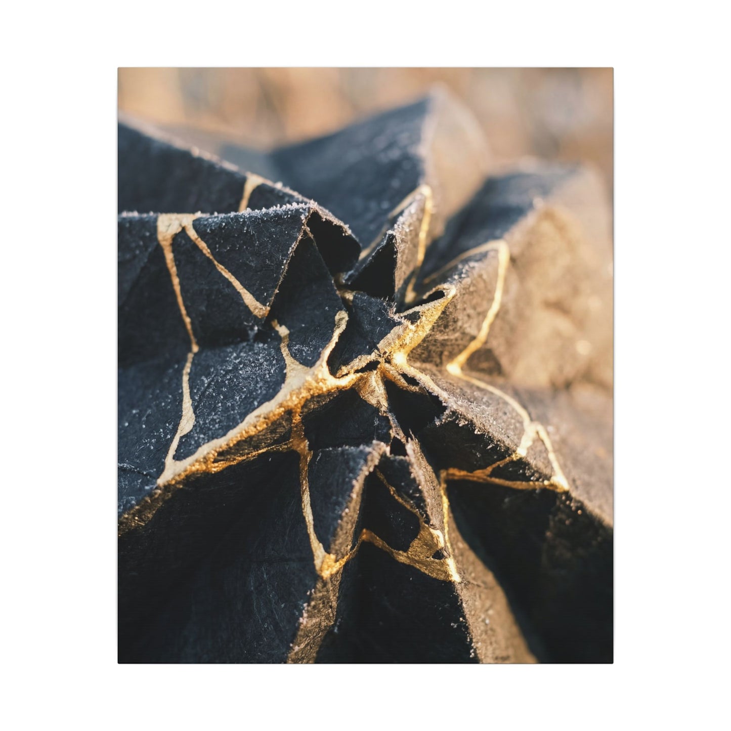 Winter Paper Fold Gold Repair Canvas Art | Resilient Decor Art Print