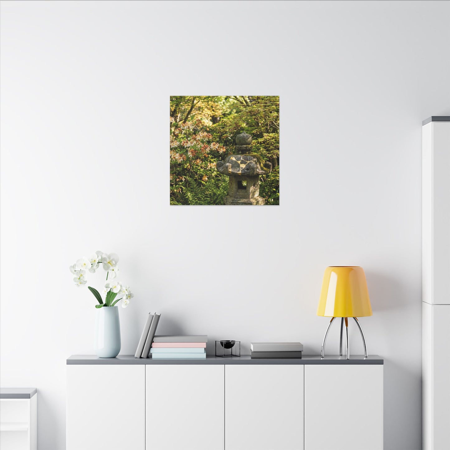 Spring Stone Lantern Gold Repair Canvas Art | Beautiful Decor