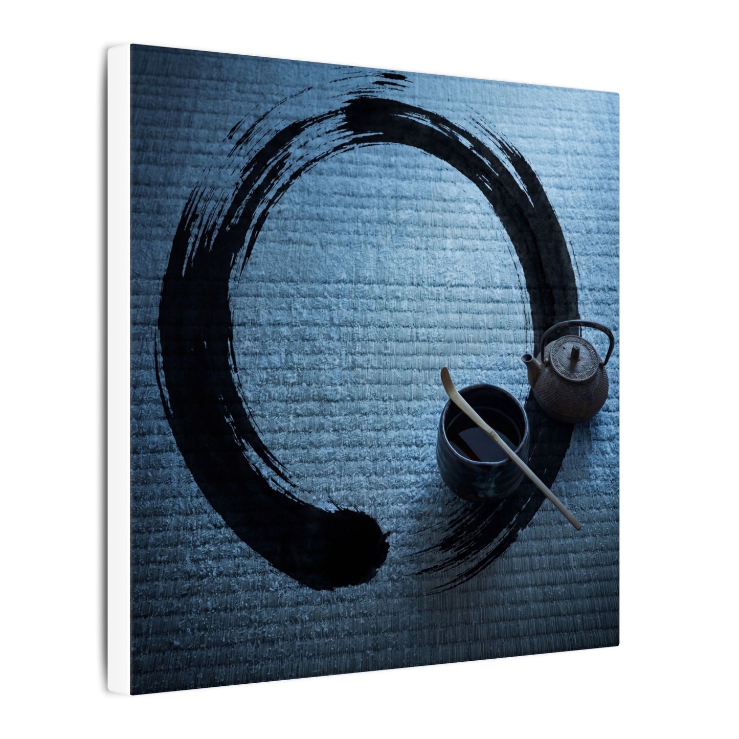 Winter Tea Ceremony Enso Canvas Art | Peaceful Decor
