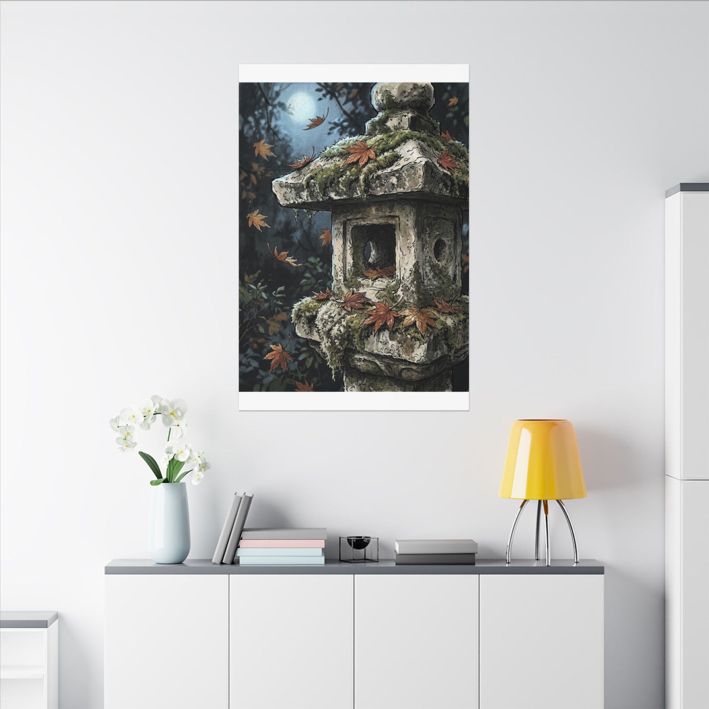 Shibui Stone Lantern Canvas Art - Japandi Minimal Line