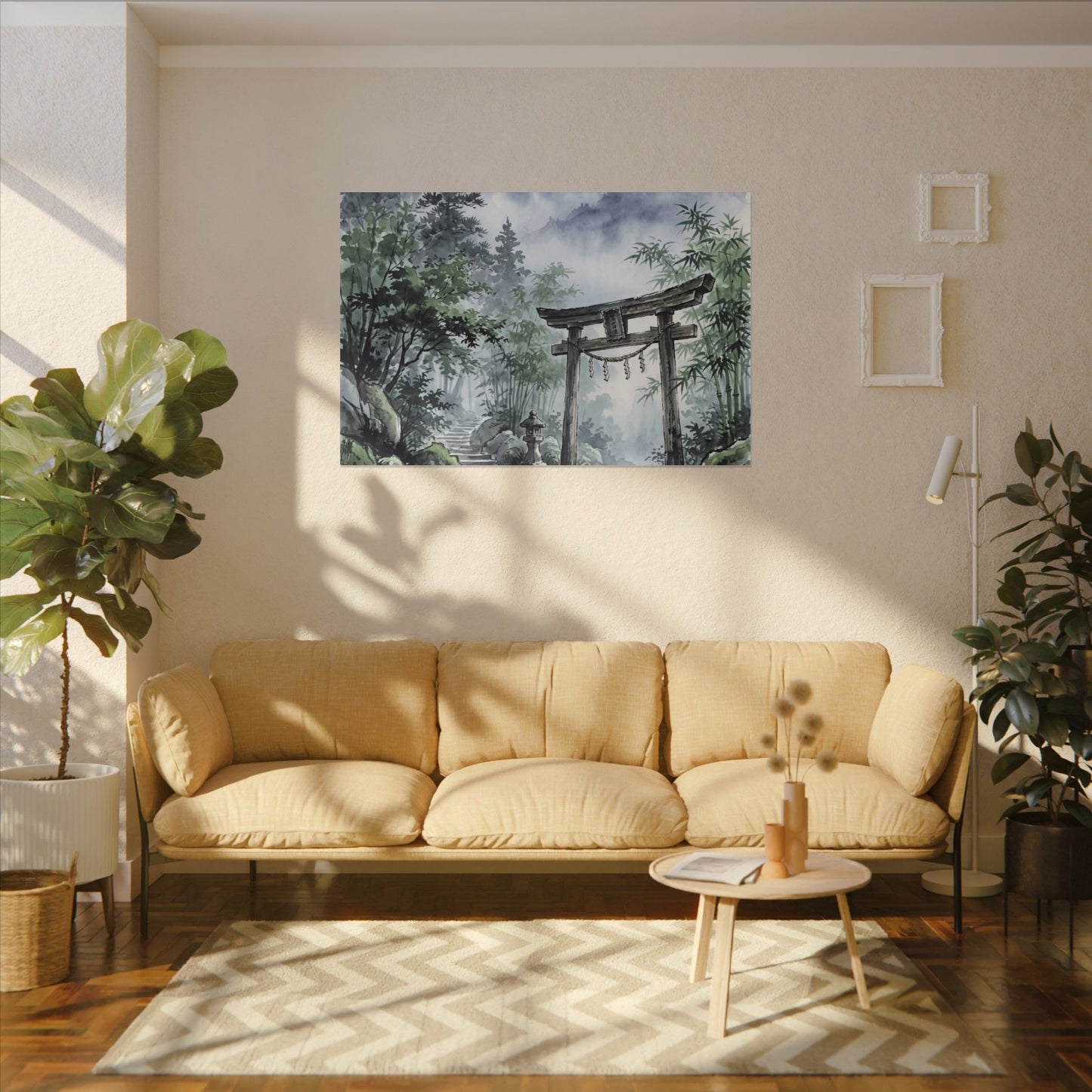 Moonlight Torii Gate Canvas Art - Zen Fukinsei