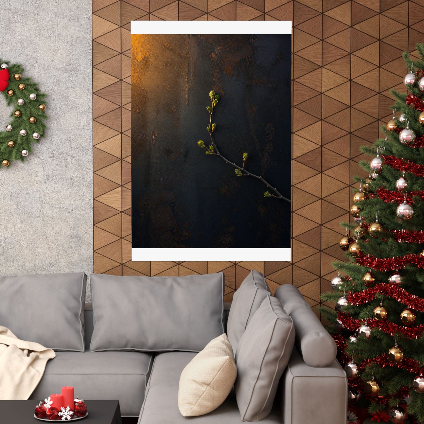 Bold Rust Patina Wall Art Print - Moody Minimal Dark Japandi