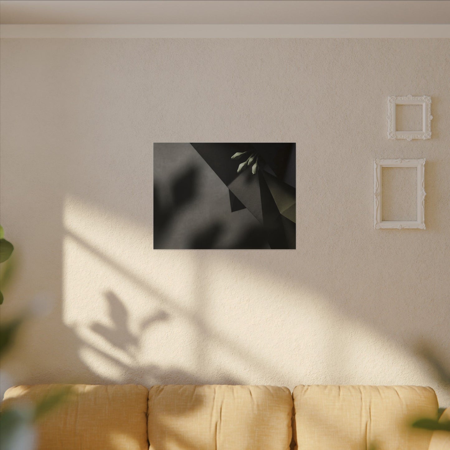 Paper Fold Moody Minimal Canvas Art | Luxurious Dark Japandi Art