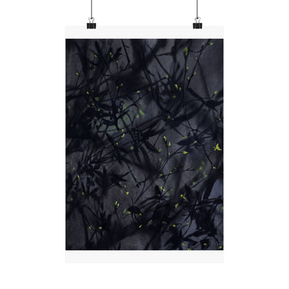 Atmospheric Shadow Play Wall Art Print - Shadow Zen Dark Japandi