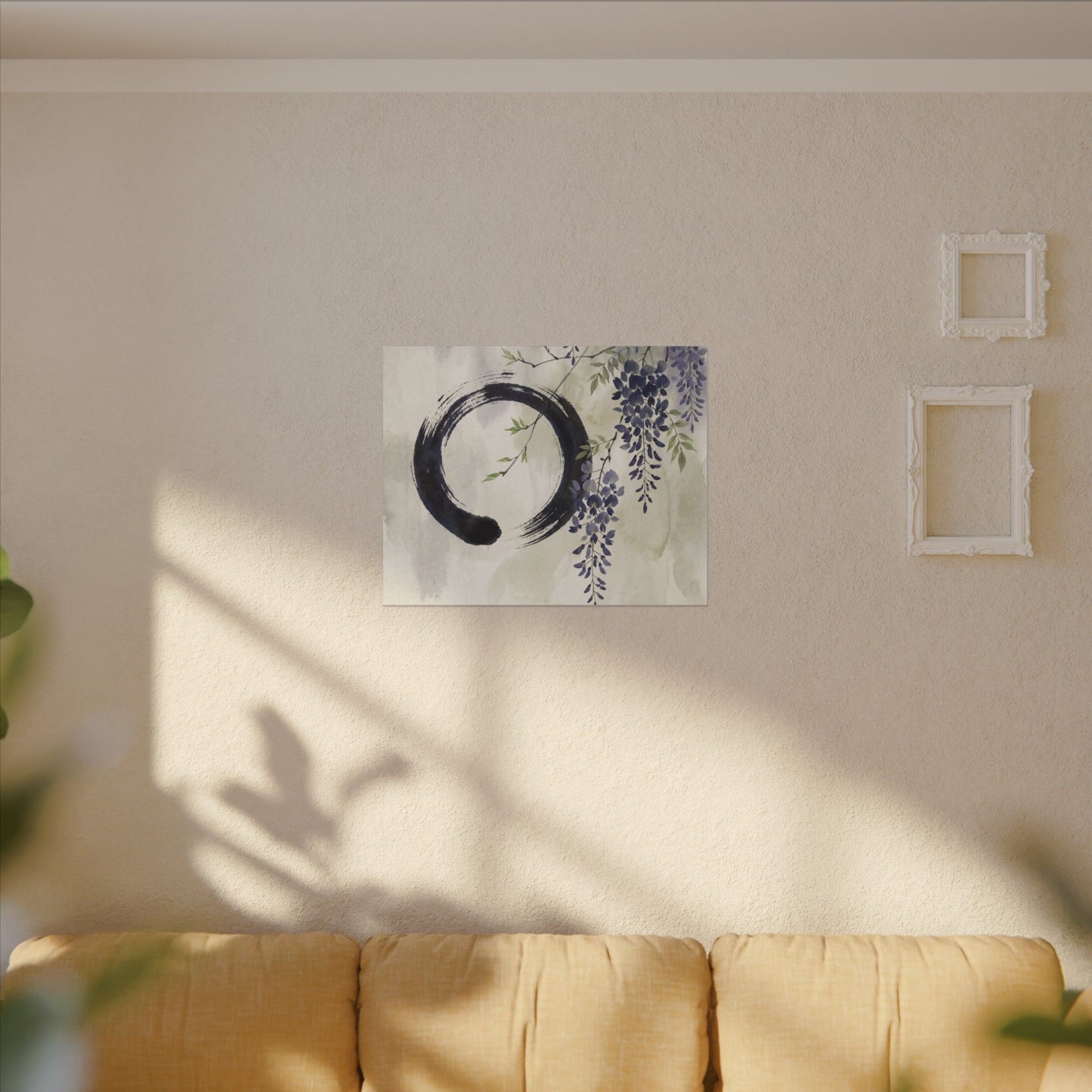 Wisteria Enso Canvas Art | Serene Zen Art