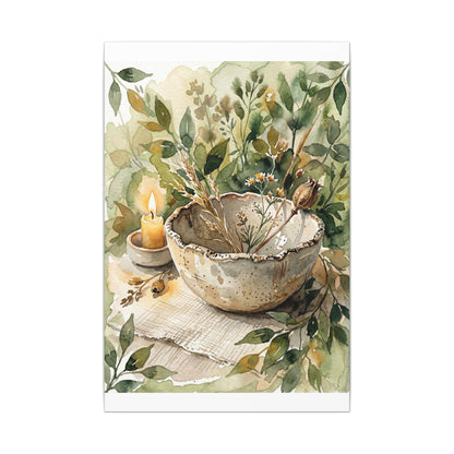 Ceramic Bowl Summer Canvas Art | Japandi Elegant Design