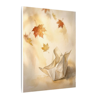 Japandi Paper Fold in Golden Hour | Watercolor Canvas Art