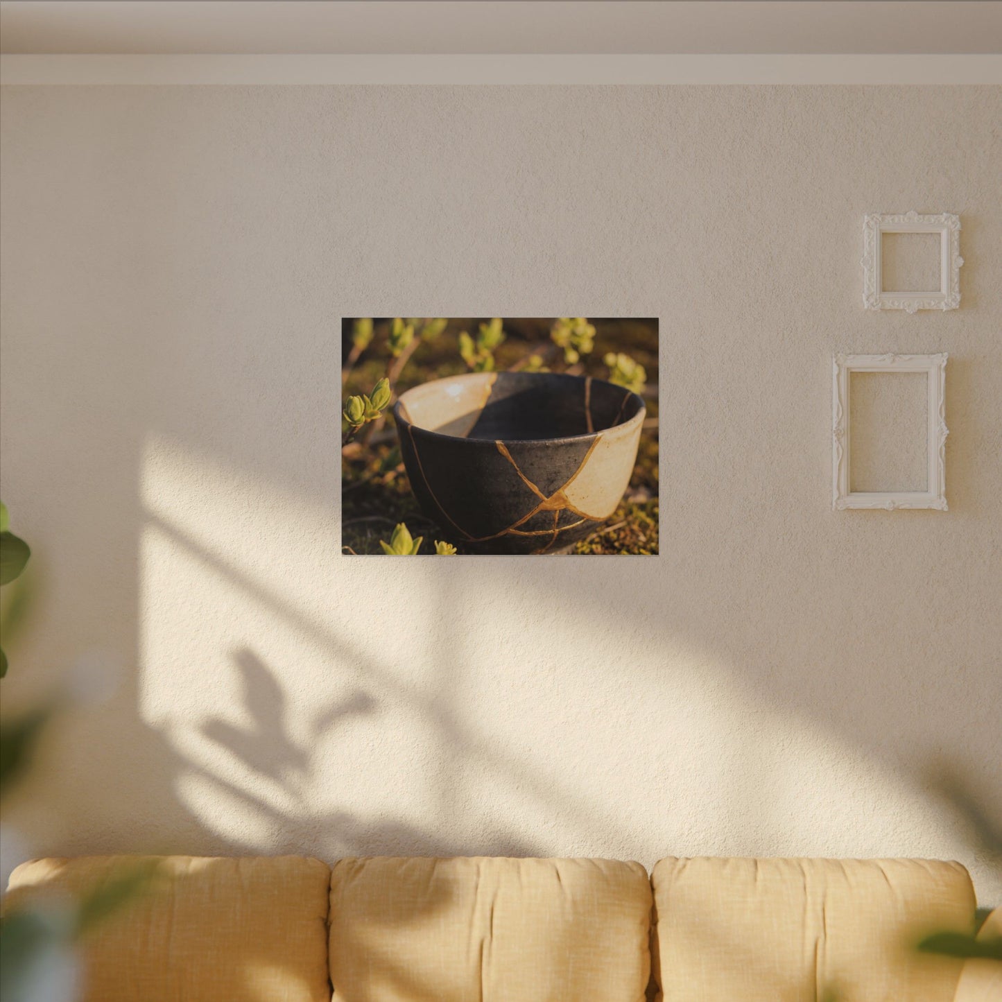 Seijaku Broken Pottery Canvas Art - Kintsugi Gold Repair