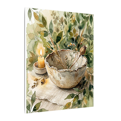 Ceramic Bowl Summer Canvas Art | Japandi Elegant Design