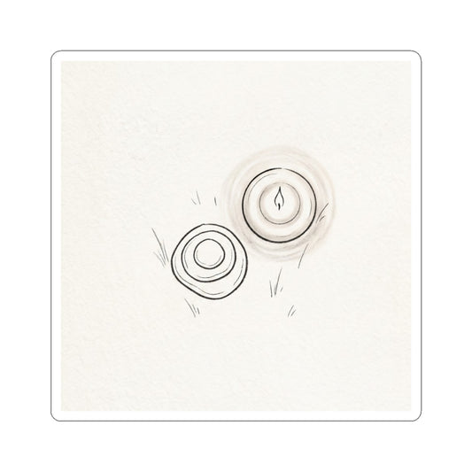River Stones Winter Sticker | Japandi Earthy Design