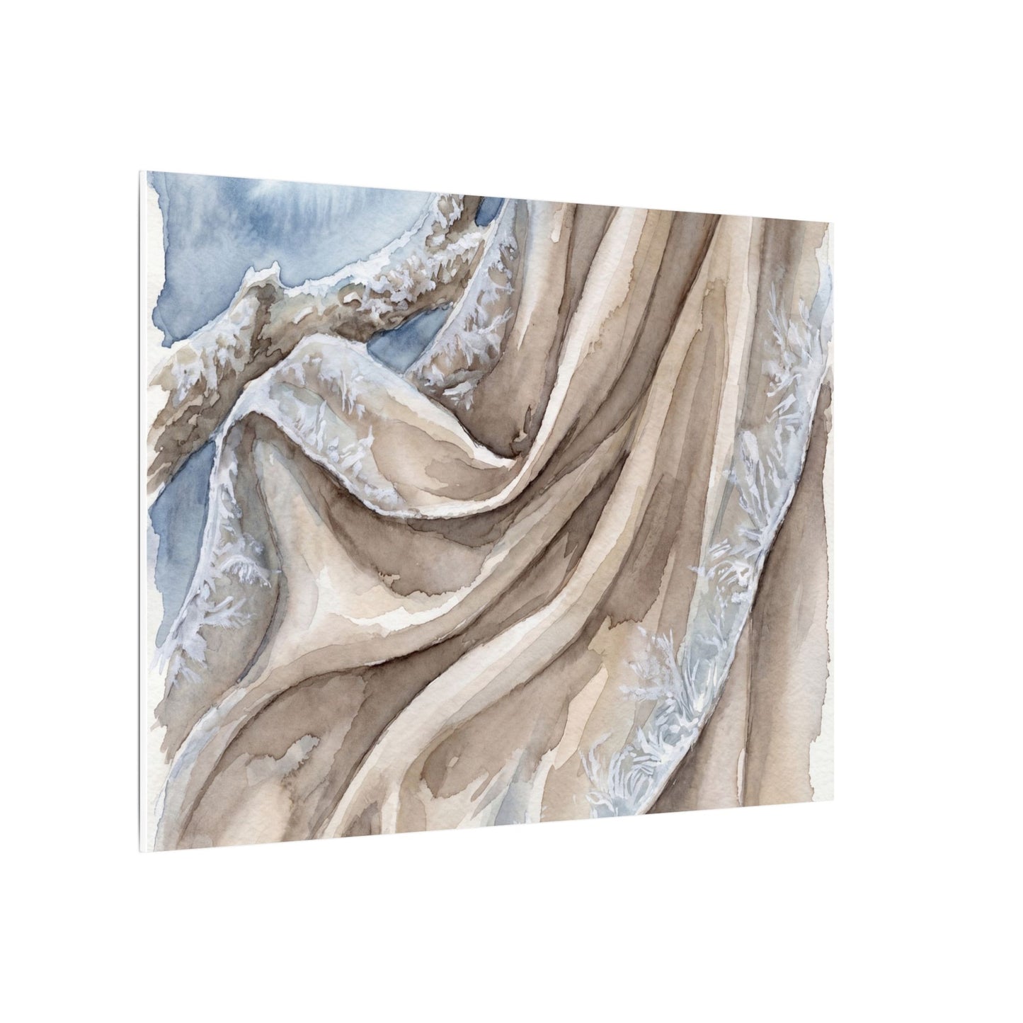 Silk Drape Winter Canvas Art | Japandi Cozy Design