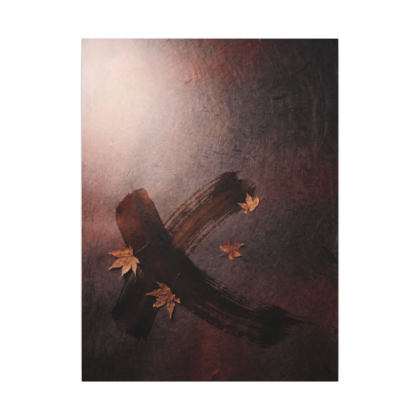 Moody Ink Brushstroke Canvas Art - Moody Minimal Dark Japandi