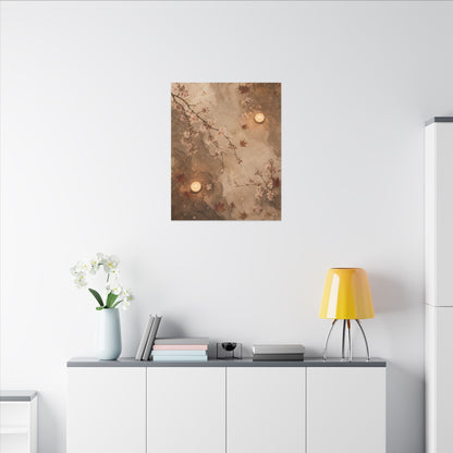 Cherry Blossom Canvas Art | Autumn Japandi Japanese Pattern Art