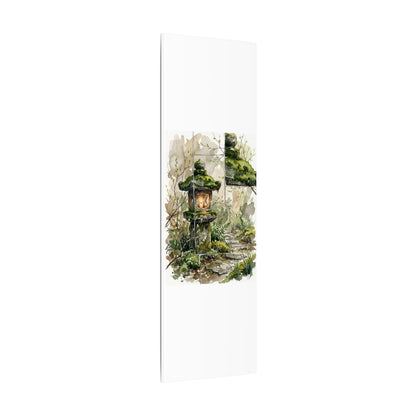Stone Lantern Watercolor Canvas Art | Elegant Japandi Art