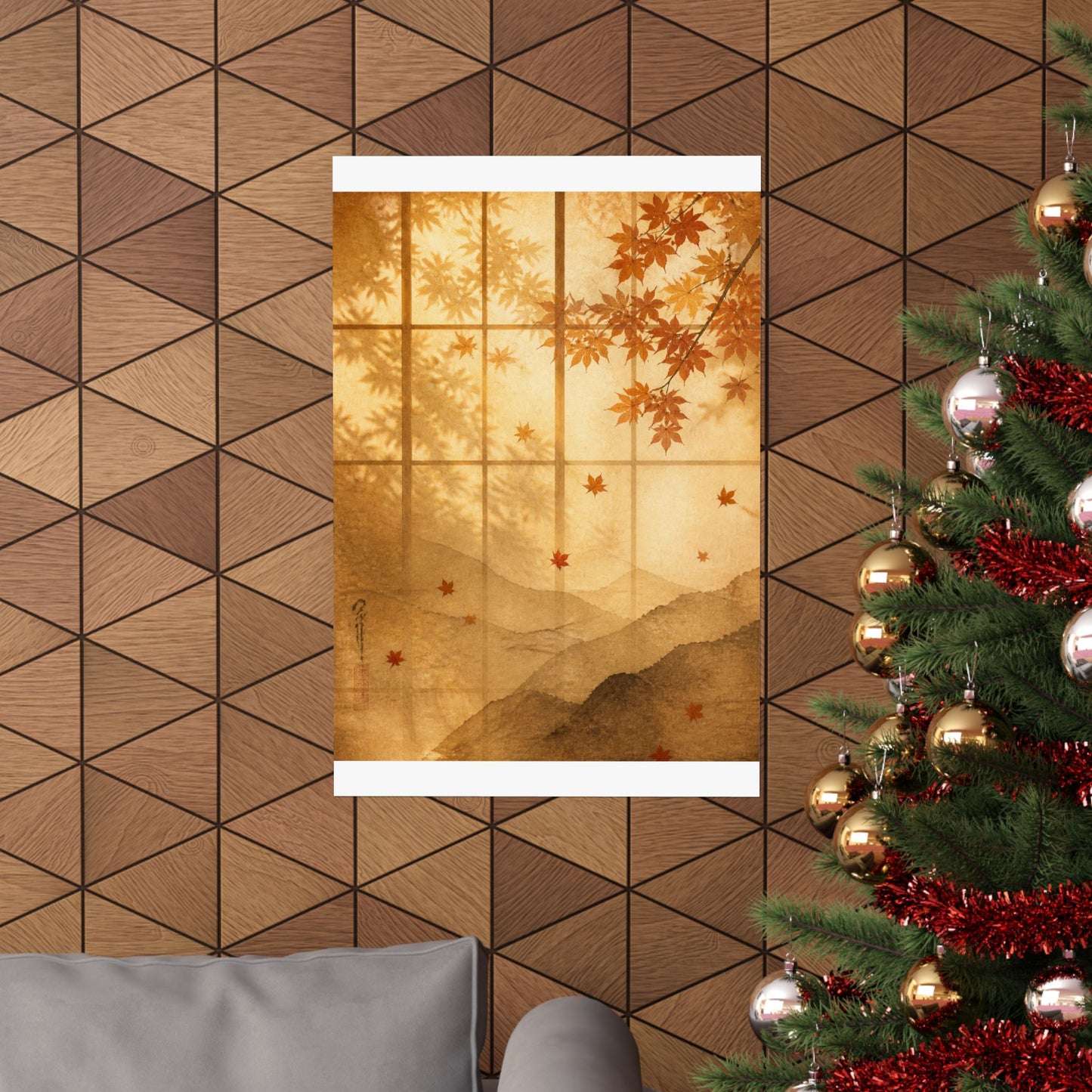 Shoji Screen Wall Art Print | Autumn Japandi Texture Art