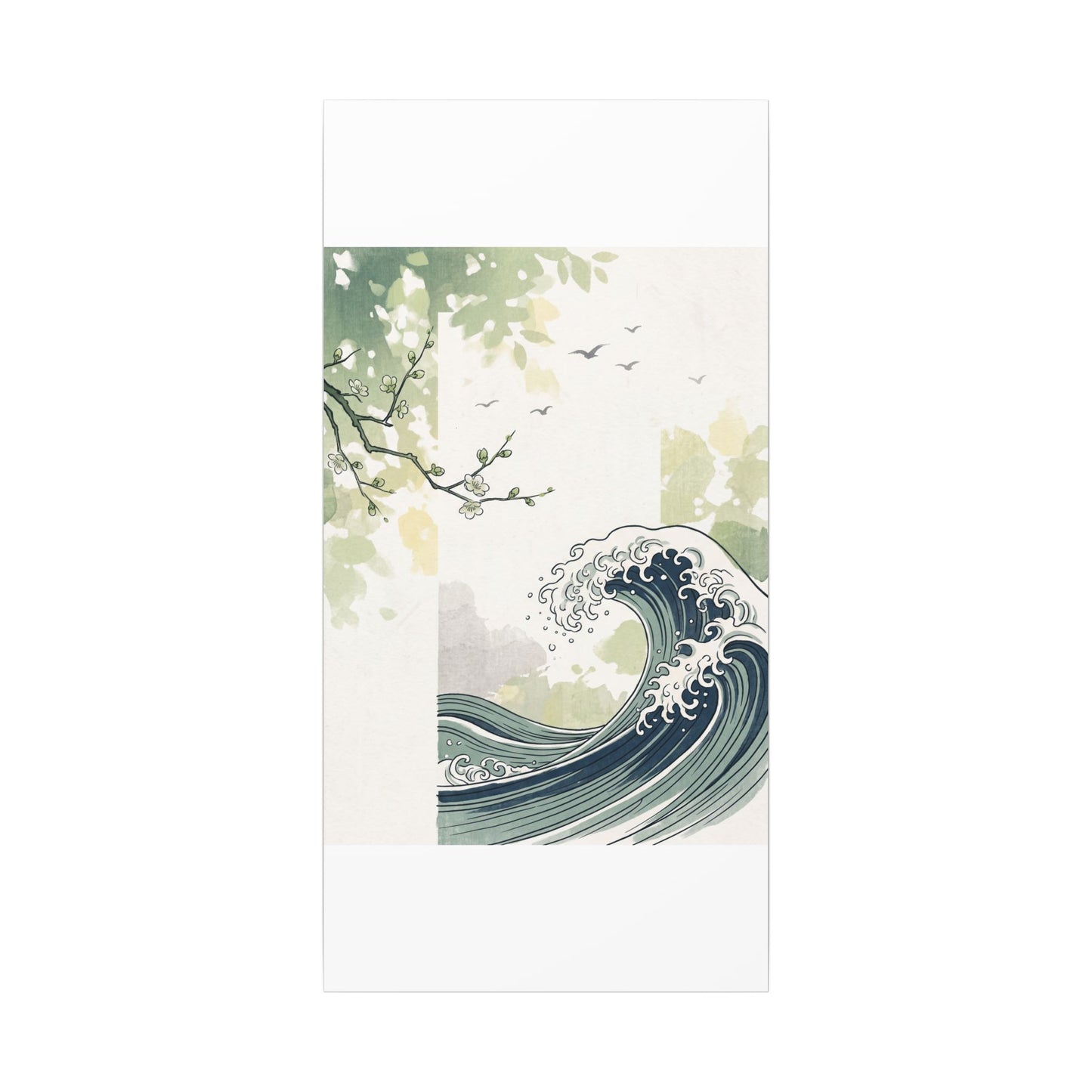 Spring Ocean Wave Ukiyo E Inspired Canvas Art | Serene Decor